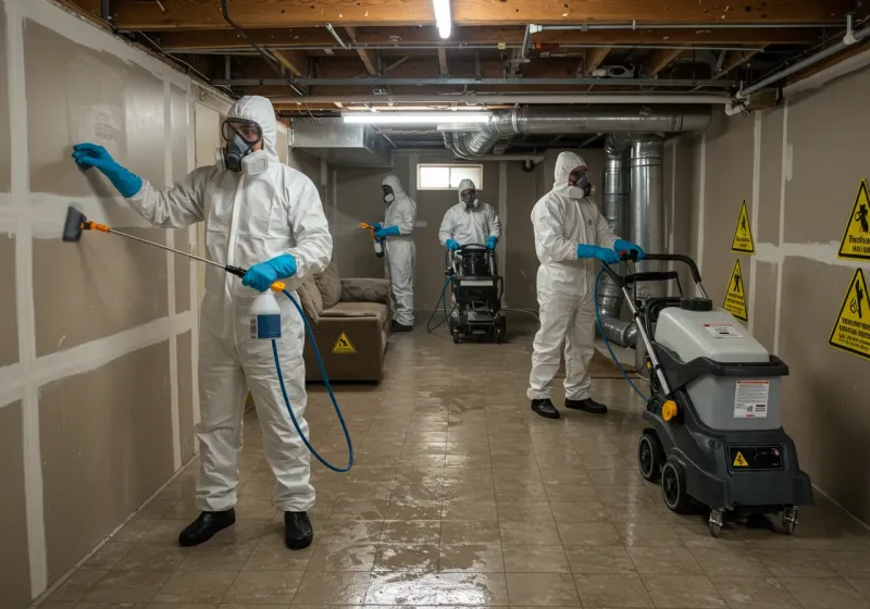 Basement Moisture Removal and Structural Drying process in Honalo, HI